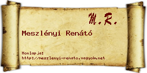Meszlényi Renátó névjegykártya