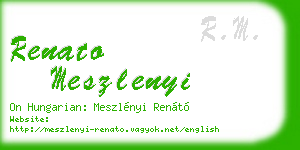 renato meszlenyi business card