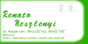 renato meszlenyi business card